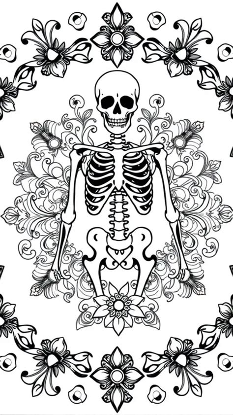 Intricate Skeleton Print: