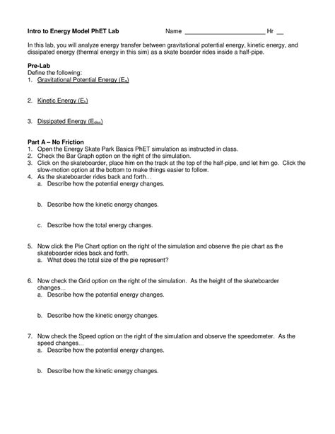 Intro To Energy Model Phet Lab Answers Reader