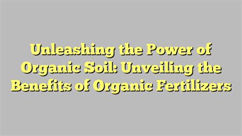 Introduction: Unleashing the Power of Organic Fertilizer