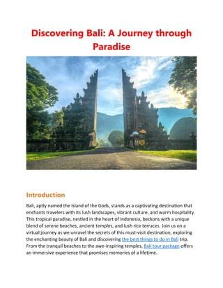 Introduction: Unraveling Paradise on Earth