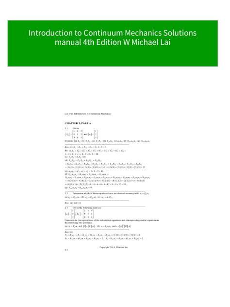 Introduction Continuum Mechanics Lai Solution Manual Download PDF