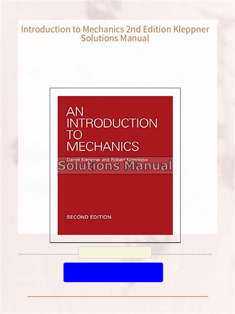 Introduction Mechanics Kleppner Solutions Reader