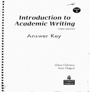 Introduction To Academic Writing Third Edition Answer Key Kindle Editon