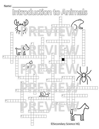 Introduction To Animals Crossword Answers Doc