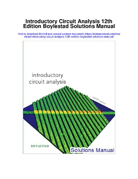 Introduction To Circuit Analysis 12th Edition Solutions Epub