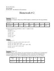 Introduction To Econometrics Homework Solutions Doc