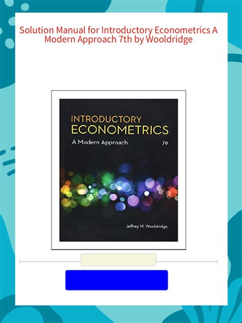 Introduction To Econometrics Solution Manual Wooldridge Kindle Editon