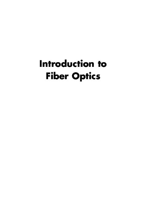 Introduction To Fibre Optics Solution Manual Reader