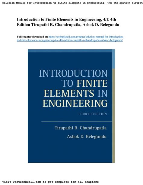 Introduction To Finite Elements In Engineering Solutions Manual Doc