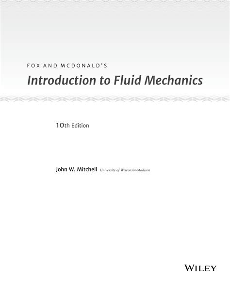 Introduction To Fluid Mechanics Wiley Solutions Epub