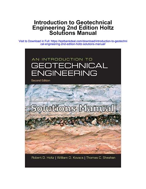 Introduction To Geotechnical Engineering Solutions Reader