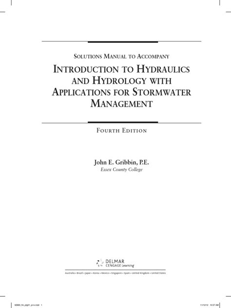 Introduction To Hydraulics Hydrology Solution Manual PDF