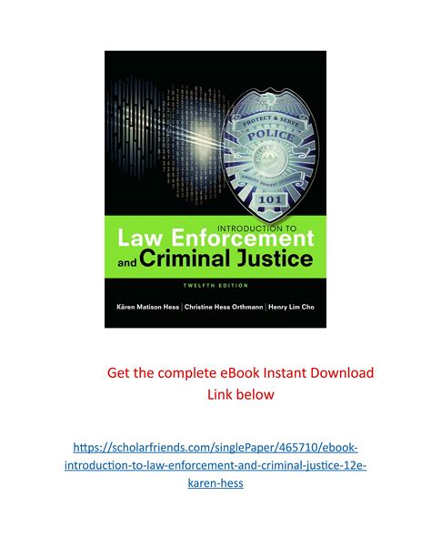 Introduction To Law Enforcement And Criminal Ebook Kindle Editon