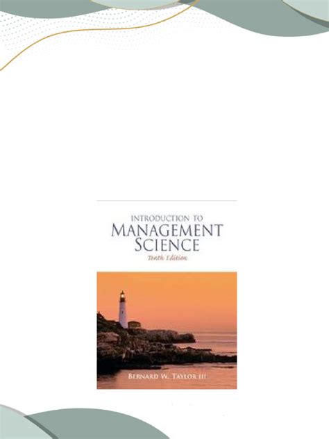 Introduction To Management Science 10th Edition Solution Manual Free Doc