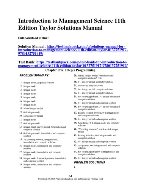 Introduction To Management Science 11e Taylor Solutions PDF