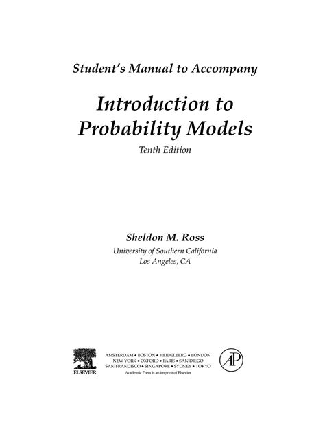 Introduction To Probability Models Chapter 6 Solutions Epub