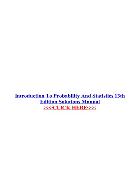 Introduction To Probability Statistics 13th Edition Solutions Doc