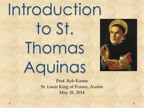 Introduction To ST Thomas Aquinas PDF