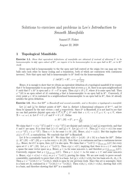 Introduction To Smooth Manifold Lee Solutions PDF