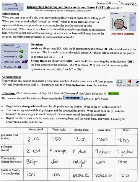 Introduction To Strong And Weak Acids Bases Phet Lab Answer Key Epub