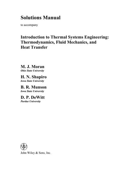 Introduction To Thermodynamics Heat Transfer Solution Manual Reader