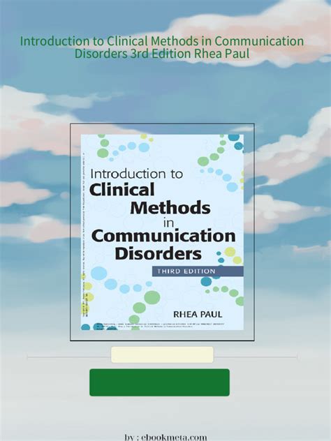 Introduction to Clinical Methods in Communication Disorders 3rd Edition Epub