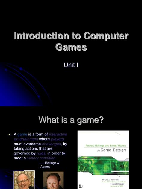 Introduction to Computer Games: A 30,000-Foot View