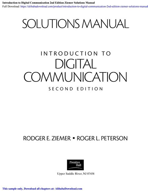 Introduction to Digital Communication 2nd Edition PDF