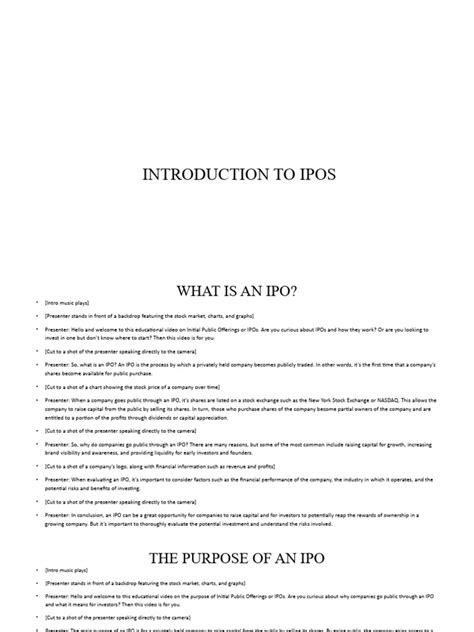 Introduction to IPOS