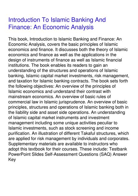 Introduction to Islamic Banking and Finance Doc