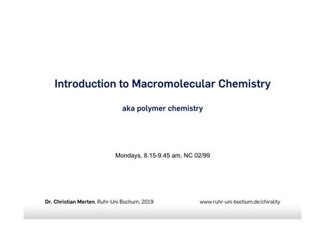 Introduction to Macromolecular Chemistry Epub