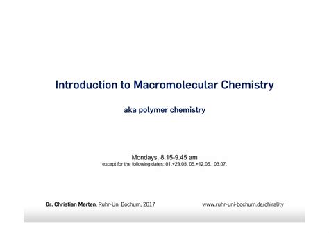 Introduction to Macromolecular Chemistry Epub