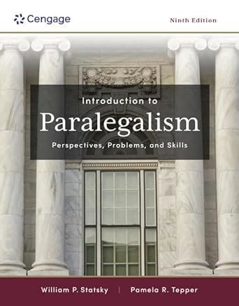 Introduction to Paralegalism Perspectives Problems and Skills MindTap Course List PDF