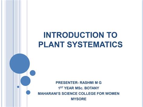 Introduction to Plant Systematics PDF