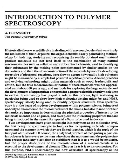 Introduction to Polymer Spectroscopy Kindle Editon