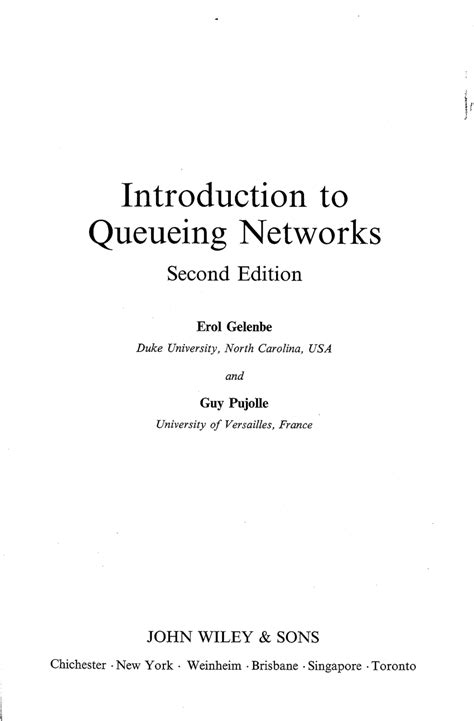 Introduction to Queueing Networks Reader