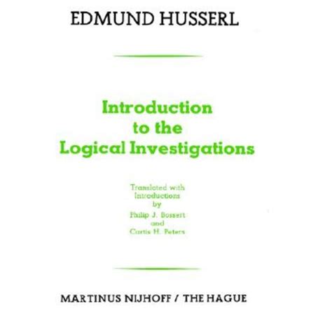 Introduction to the Logical Investigations A Draft of a Preface to the Logical Investigations 1913 PDF