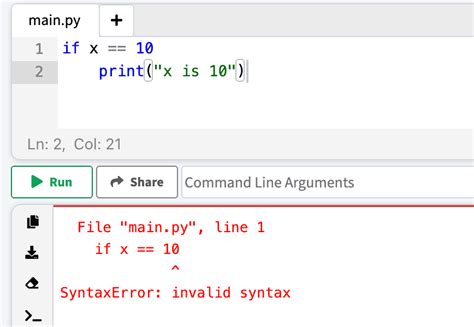 Invalid Syntax: