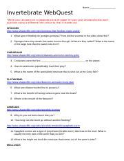 Invertebrate Webquest Answer Key Epub