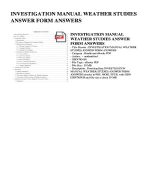 Investigation Manual Weather Studies Answers 11 12 Kindle Editon