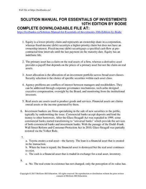 Investment Bodie Solution Manual Doc