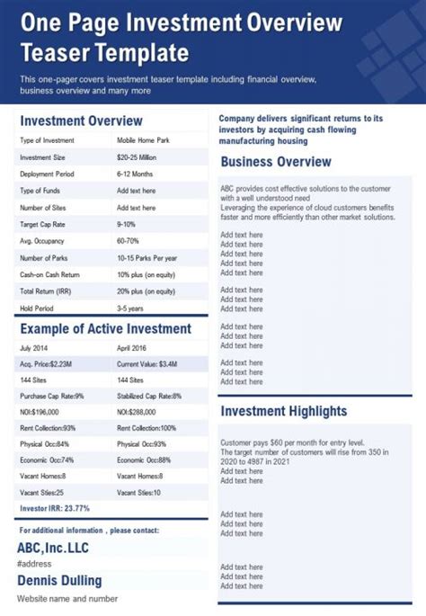 Investment Overview