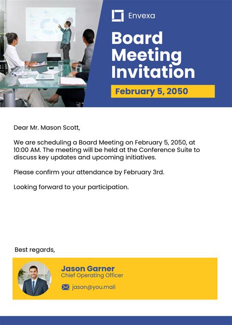 Invitation Meeting Email Template