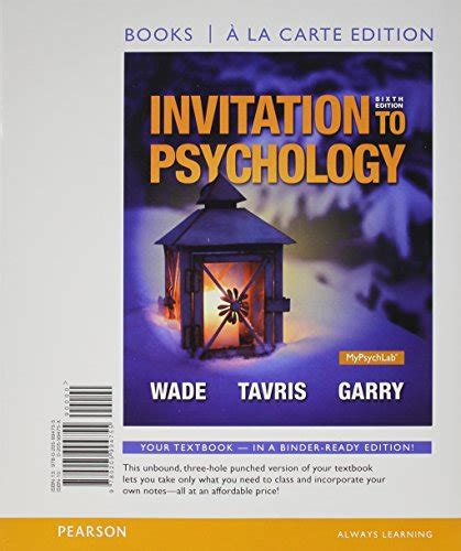 Invitation to Psychology Books a la Carte Edition 7th Edition Reader