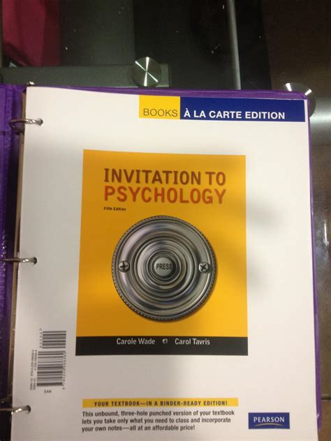 Invitation to Psychology Books a la Carte Edition 7th Edition Doc