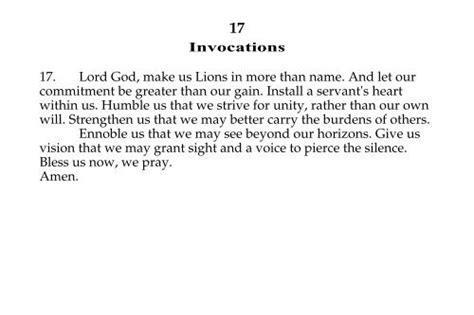 Invocations For Lions Club Meetings Ebook Kindle Editon