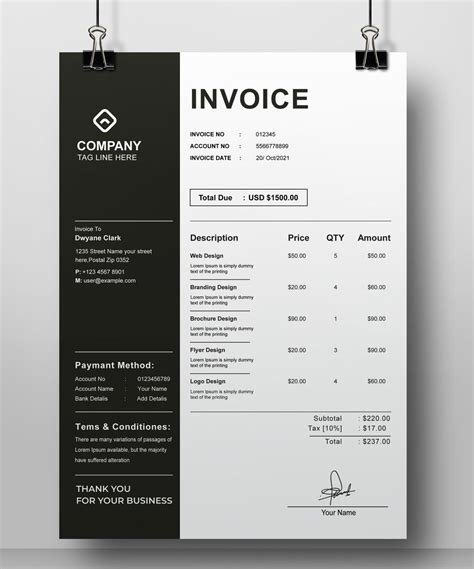 Invoice Template Adobe Illustrator