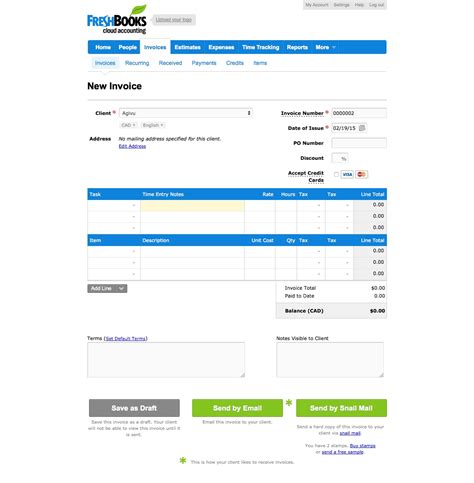 Invoice Template Freshbooks