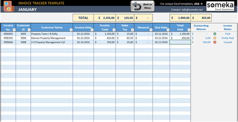 Invoice Tracker Excel Template