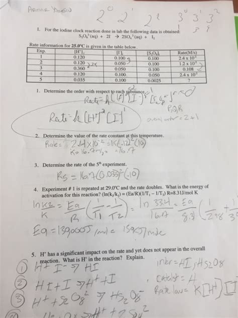 Iodine Clock Reaction Lab Report Answers Reader